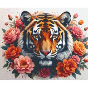 PixelHobby Pixelhobby Patroon 5871 Tijger tussen de Bloemen 16 basisplaten