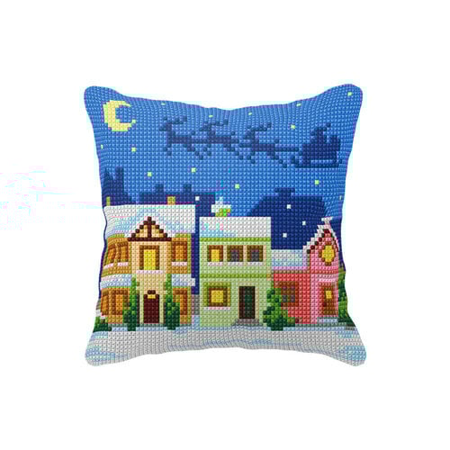 Orchidea Borduurkussen Christmas Town 40 x 40 cm