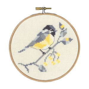 Permin Permin borduurpakket Koolmees 13-5455 Permin Permin borduurpakket Koolmees 13-5455