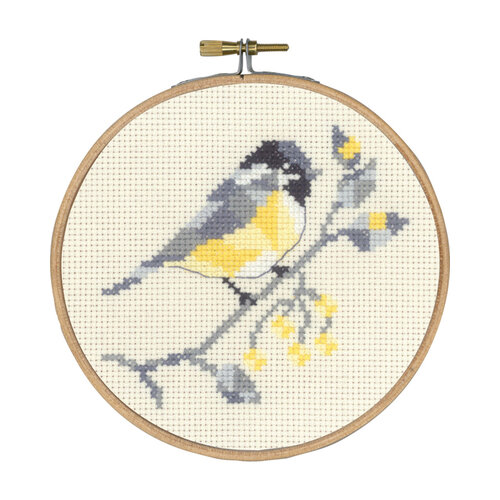 Permin Permin borduurpakket Koolmees 13-5455 Permin Permin borduurpakket Koolmees 13-5455