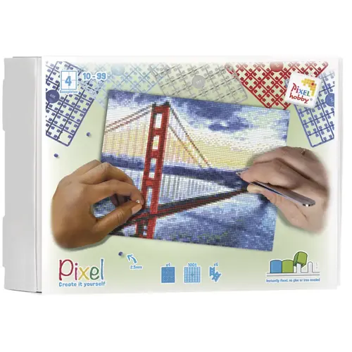 PixelHobby Pixelhobby Geschenkverpakking Golden Gate Bridge 4 basisplaten PixelHobby Pixelhobby Geschenkverpakking Golden Gate Bridge 4 basisplaten
