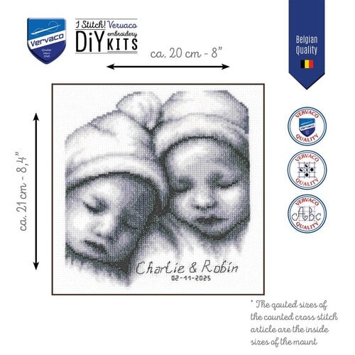 Vervaco Vervaco Borduurpakket Geboorte Tweelingen Vervaco Vervaco Borduurpakket Geboorte Tweelingen