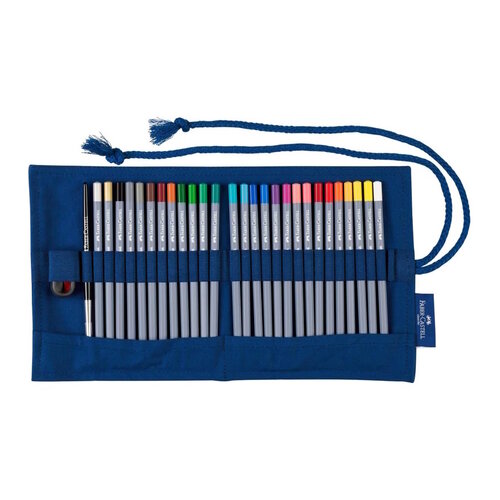 Faber Castell Roletui Faber Castell katoen blauw capaciteit 45 Potloden Faber Castell Roletui Faber Castell katoen blauw capaciteit 45 Potloden