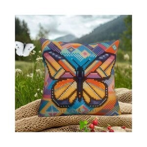 Collection D Art Borduurkussen Butterfly Ornament 40 x 40 cm