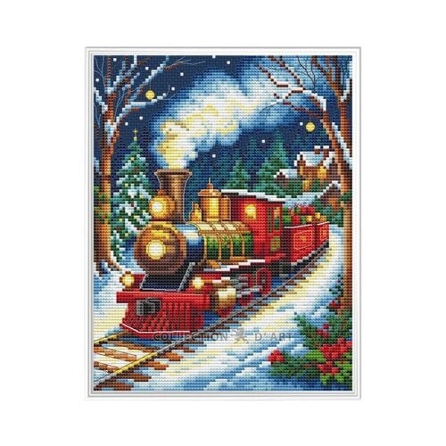 Collection D Art Borduurpakket Santa Express 16 x 21 cm