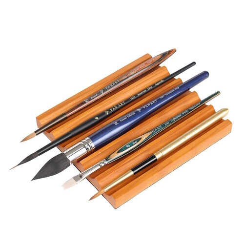 Droogrek penselen dennenhout 5 vakken Droogrek penselen dennenhout 5 vakken