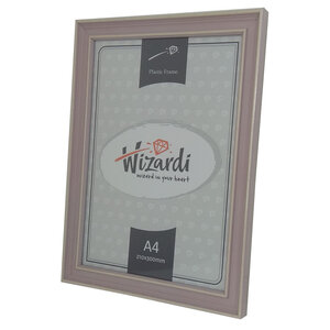 Wizardi Kunststof lijst met glas 21 x 30 cm A4 formaat Roze