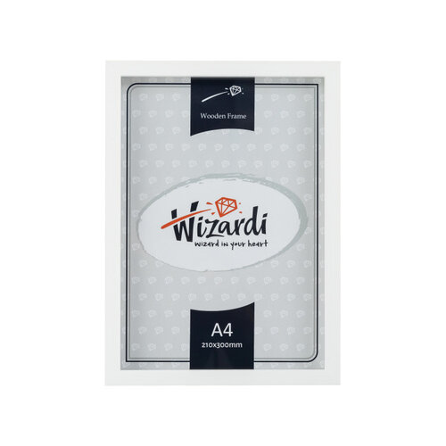 Wizardi Houten lijst met glas 21 x 30 cm Wit Wizardi Houten lijst met glas 21 x 30 cm Wit