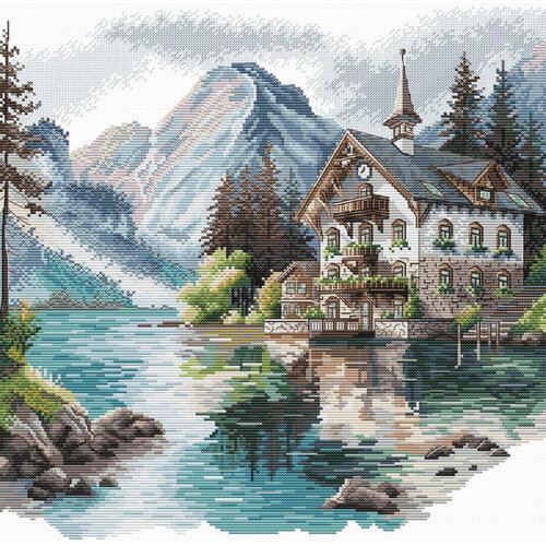 AVA Stitch AVA Stitch Borduurpakket Lakeside Alpine Cottage