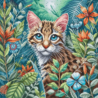 AVA Stitch Borduurpakket Kitten in Bloom