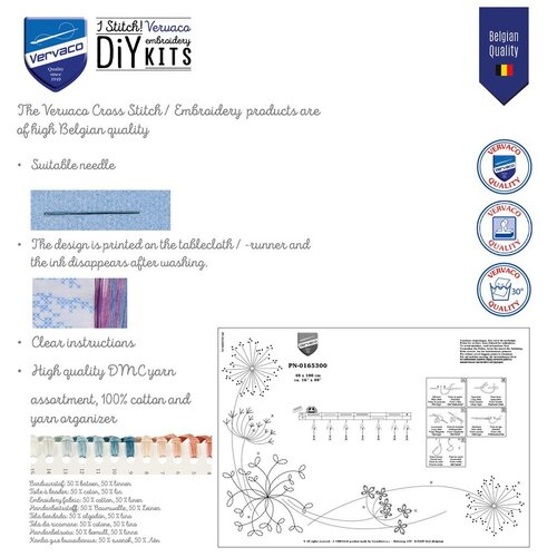 Vervaco Vervaco Tafelkleed Kerstrozen 72 x 72 cm