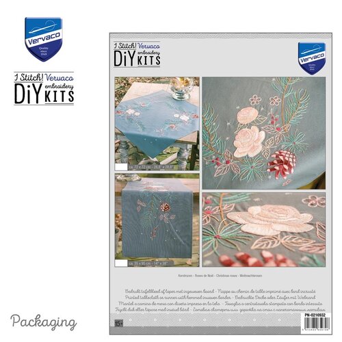 Vervaco Vervaco Tafelkleed Kerstrozen 72 x 72 cm