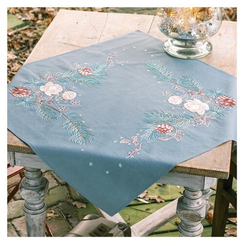 Vervaco Vervaco Tafelkleed Kerstrozen 72 x 72 cm