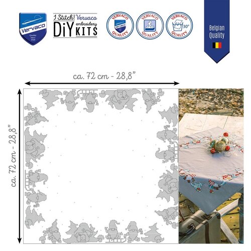 Vervaco Vervaco Tafelkleed Wichtel 72 x 72 cm