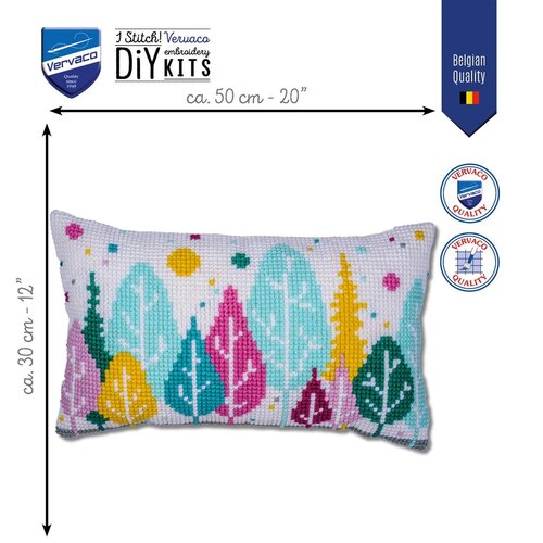 Vervaco Vervaco borduurpakket kussen Bomen 30 x 50 cm