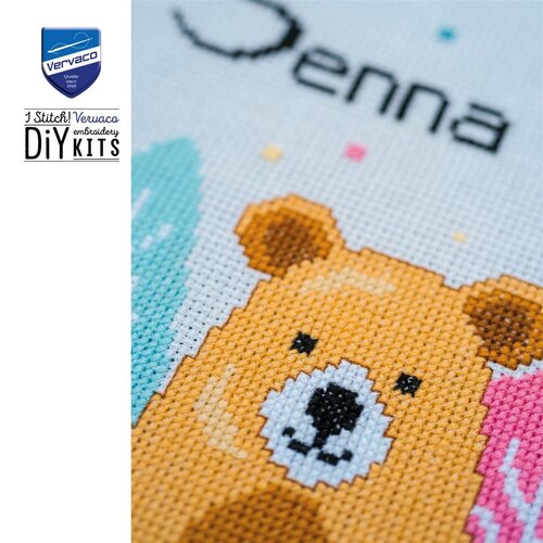 Vervaco Geboorte Borduurpakket Beer en konijn in het bos