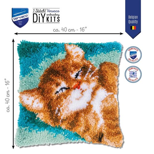 Vervaco Vervaco Smyrna Knoopkussen Spinnende kat