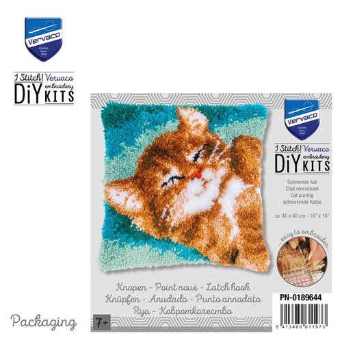 Vervaco Vervaco Smyrna Knoopkussen Spinnende kat