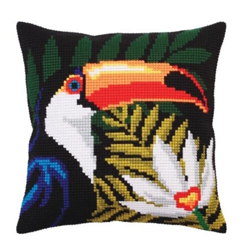 Collection D Art Borduur kussen Night Jungle 40 x 40 cm