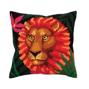 Collection D Art Borduur kussen Night Jungle 40 x 40 cm cda-5300