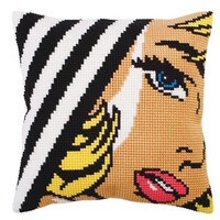 Borduurkussen  Pop Art 40 x 40 cm