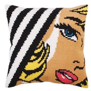 Collection D Art Borduurkussen  Pop Art 40 x 40 cm
