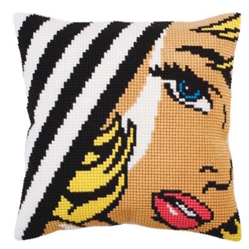 Collection D Art Borduurkussen  Pop Art 40 x 40 cm