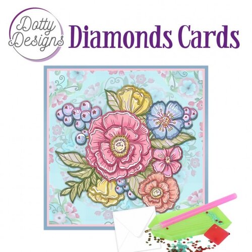 Dotty Designs   Diamond Painting  Kaart Pastel Flowers