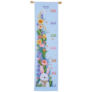 Vervaco Geboorte Borduurpakket Groeimeter Konijn in tuin