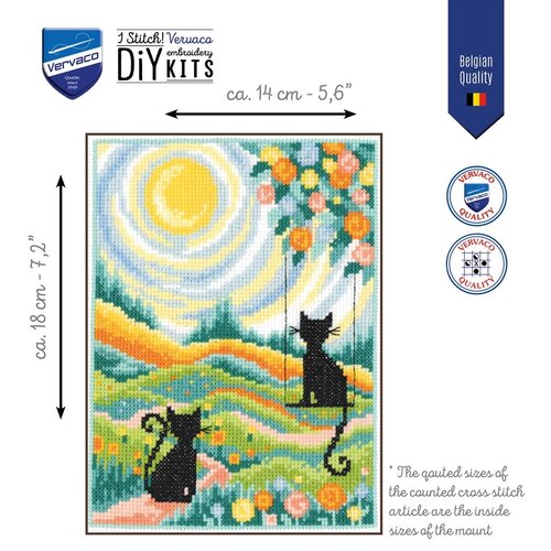 Vervaco Borduurpakket 2 Cats in the garden