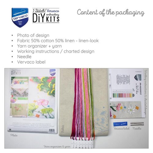 Vervaco Vervaco Tafelkleed Wilde bloemen 72 x 72 cm