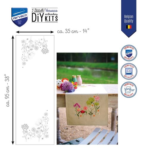 Vervaco Vervaco Loper Wilde bloemen 35 x 95 cm