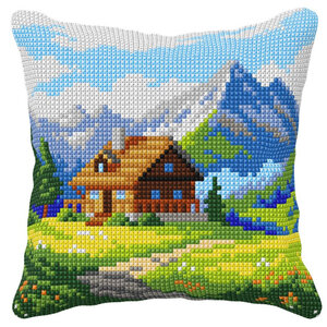 Orchidea Borduur kussen Mountain Landscape 40 x 40 cm