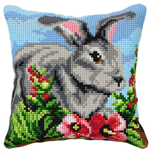 Orchidea Borduur kussen Bunny 40 x 40 cm