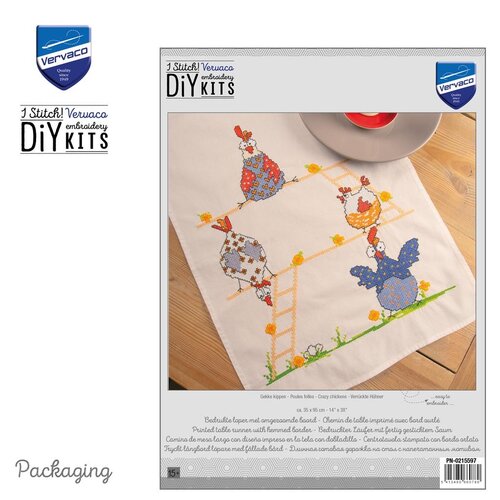 Vervaco Vervaco borduurpakket Loper Gekke Kippen