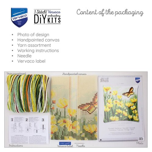 Vervaco Vervaco Borduur Kussen Vlinder tussen bloemen PN-0204618