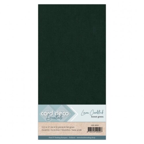 Card Deco Linnenkarton Vierkant Forest Green 240 gram 10 vel