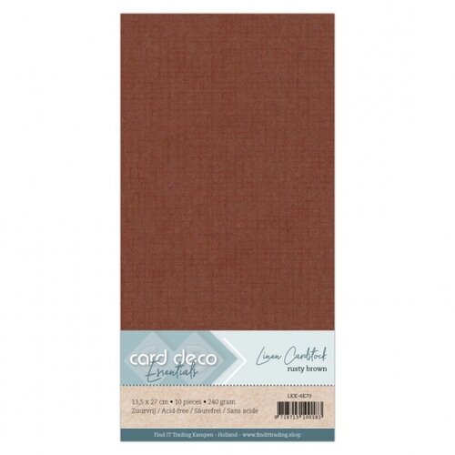 Card Deco Linnenkarton Vierkant  Roest Bruin 240 gram 10 vel