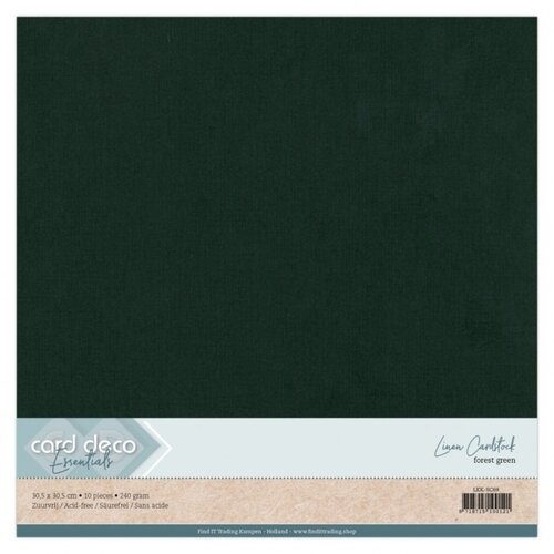 Card Deco Linnenkarton Cardstock Forest Green 30.5 x 30.5 cm
