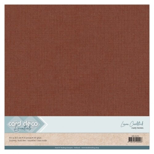 Card Deco Linnenkarton Cardstock Rusty Brown 30.5 x 30.5 cm