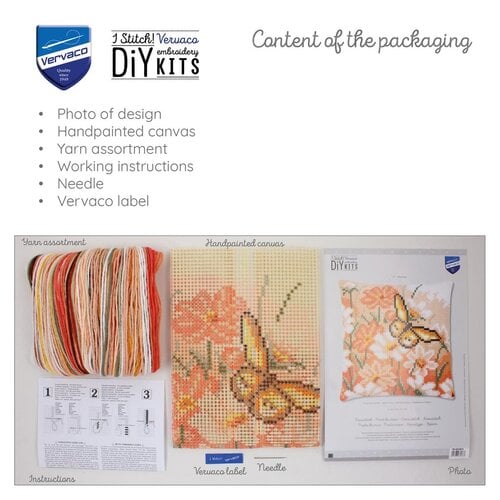 Vervaco Vervaco Borduur Kussen Vlinder tussen bloemen  PN-0203675