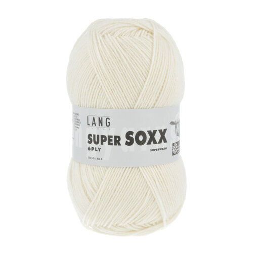 Lang Yarns Lang Yarns Super Soxx 150 gram 6 draads Offwhite Lang Yarns Lang Yarns Super Soxx 150 gram 6 draads Offwhite