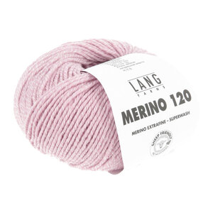 Lang Yarns Lang Yarns Merino 120 50 gram Roze Wit  Mouliné 0151