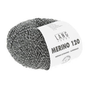Lang Yarns Lang Yarns Merino 120 50 gram Zwart Wit Mouline 154