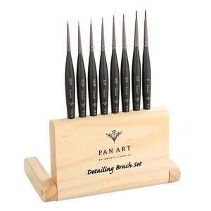 Pan Art Penselenset in houten box 8 delig  0 tot -20 voor kleine details