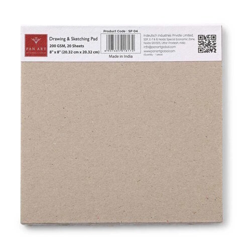 Tekenblok met handgeschept papier 200 grams 20 x 20 cm 20 vel