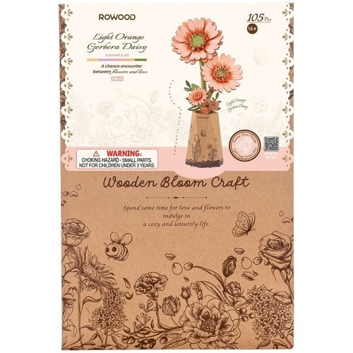 Robotime Robotime Light Orange Gerbera Robotime Robotime Light Orange Gerbera