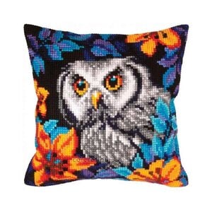 Collection D Art Kussen borduurpakket Owl Gaze