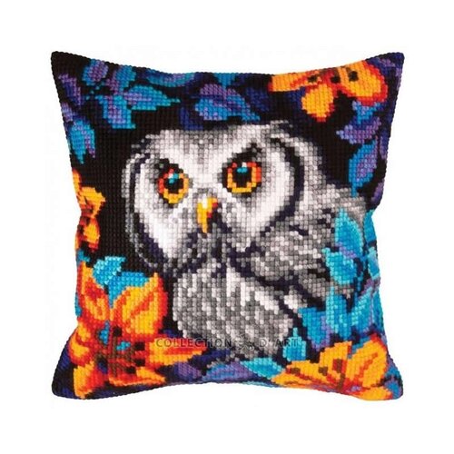 Collection D Art Kussen borduurpakket Owl Gaze