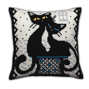 Collection D Art Kussen borduurpakket Love Cats